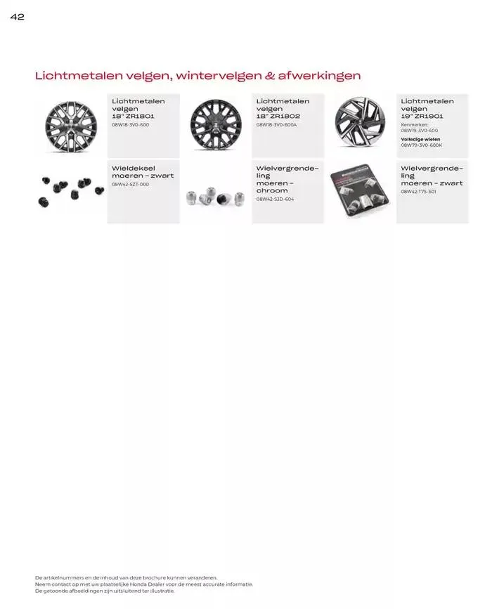 ZR-V Accessories van 19 november tot 30 juni 2025 - Folder pagina 42