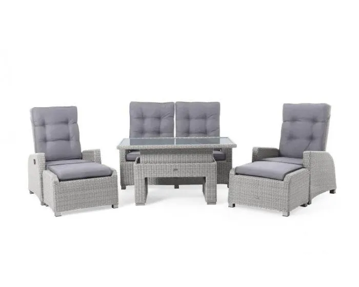 Wicker Loungeset "Ludo" - Grijs - Pure Garden & Living