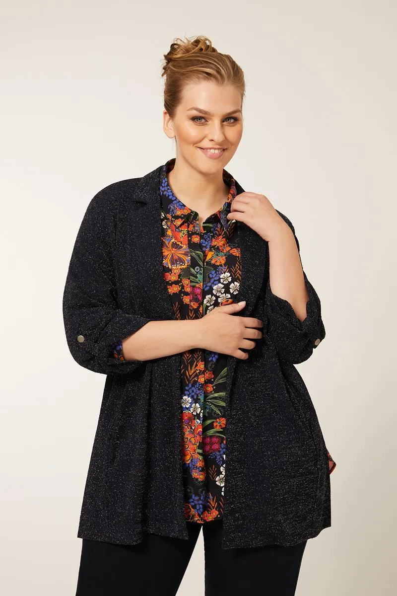 Blazer 'Marly' glitter blauw