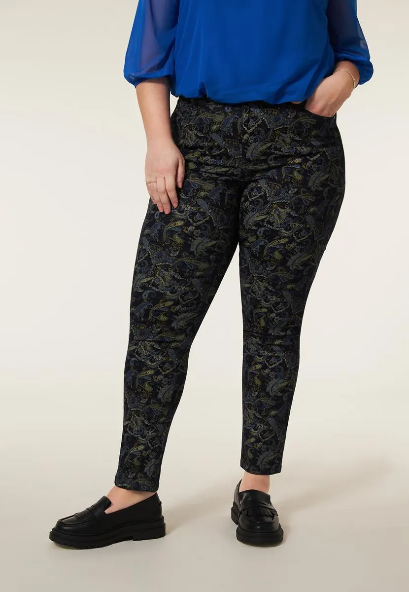 Jeans slim fit print blauw