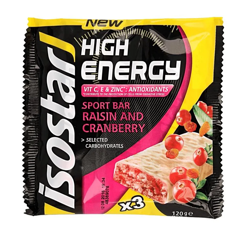 Isostar Energy sport bar cereals raisin cranberry 3 x 40g 120 gram