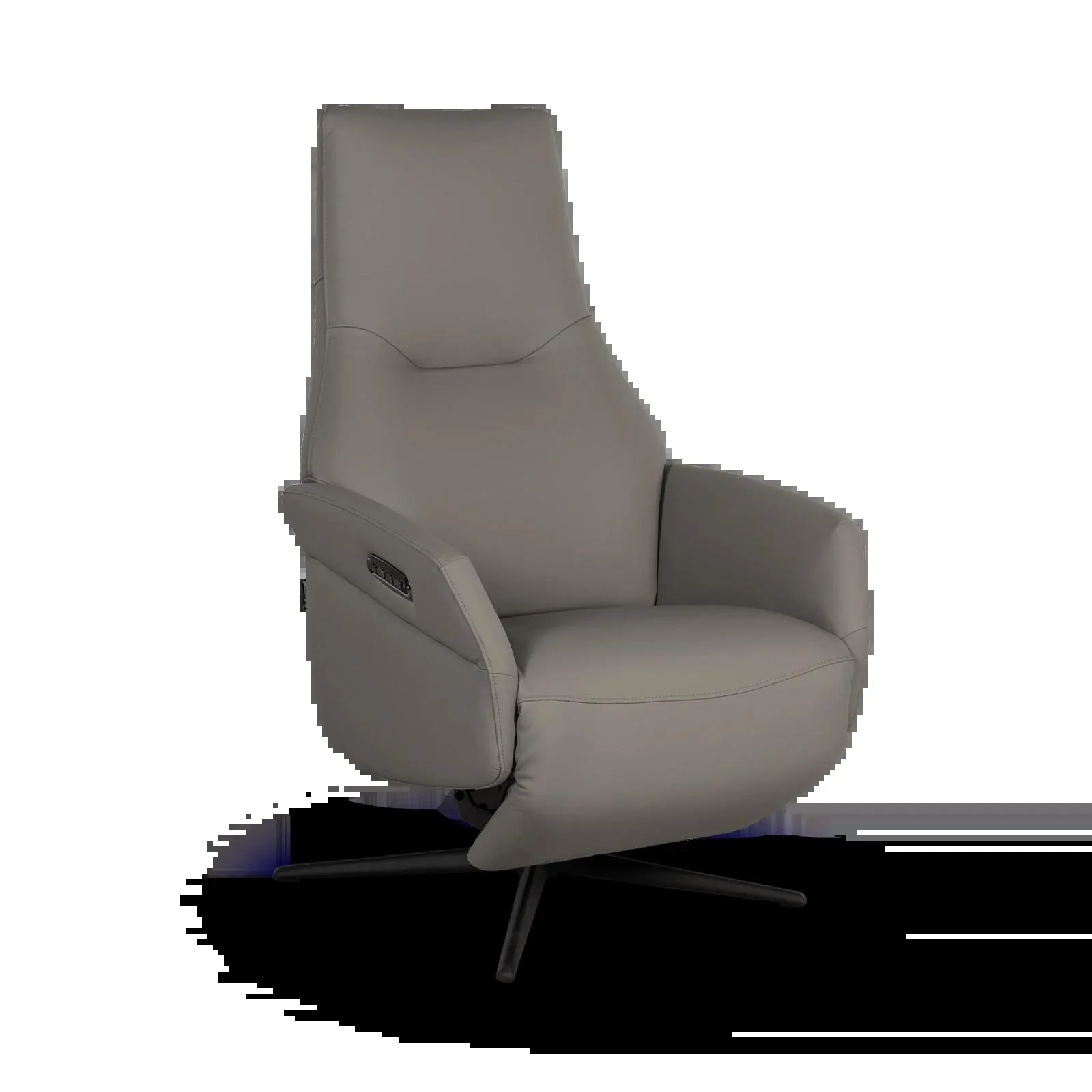 Relaxfauteuil Soprano - Leder Blauwgrijs