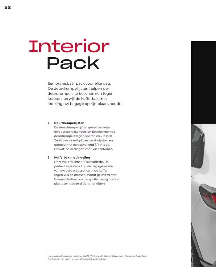 ZR-V Accessories van 19 november tot 30 juni 2025 - Folder pagina 22