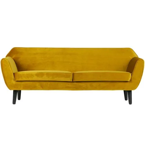 WOOOD 2-zits bank Rocco - Velvet - Oker - 75x187x82