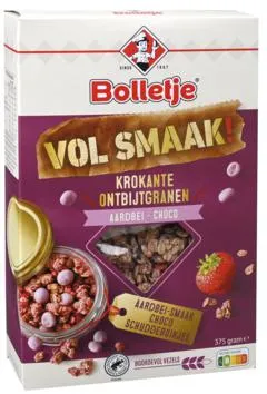 2 pakken Bolletje Ontbijtgranen Choco-Aardbei 375g