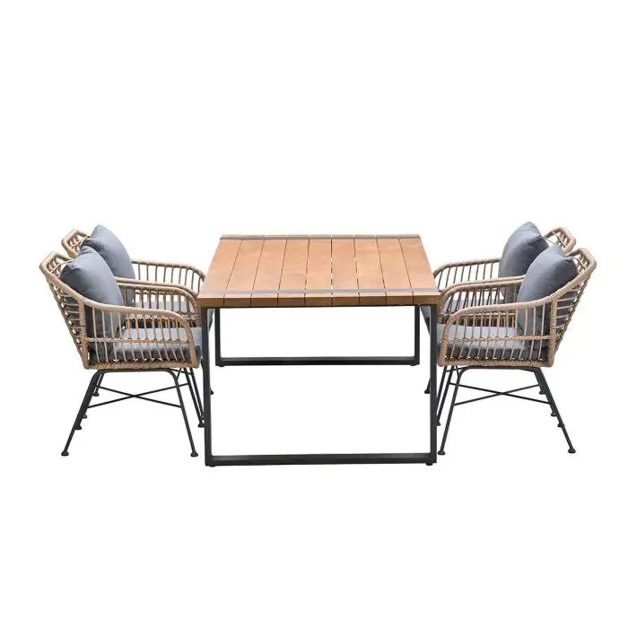 Lucas tuinset 5-delig bruin - Alto tuintafel 180x100 cm