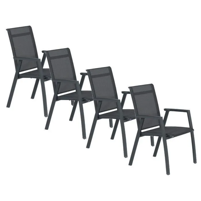 Santana tuinstoel donker grijs - 4 stuks