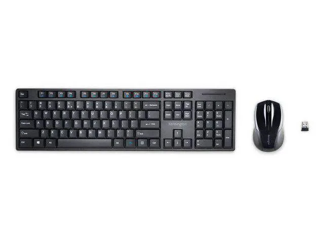 Kensington Pro Fit Low-Profile Desktop Set, AZERTY, Draadloos, 2.4 GHz, Zwart