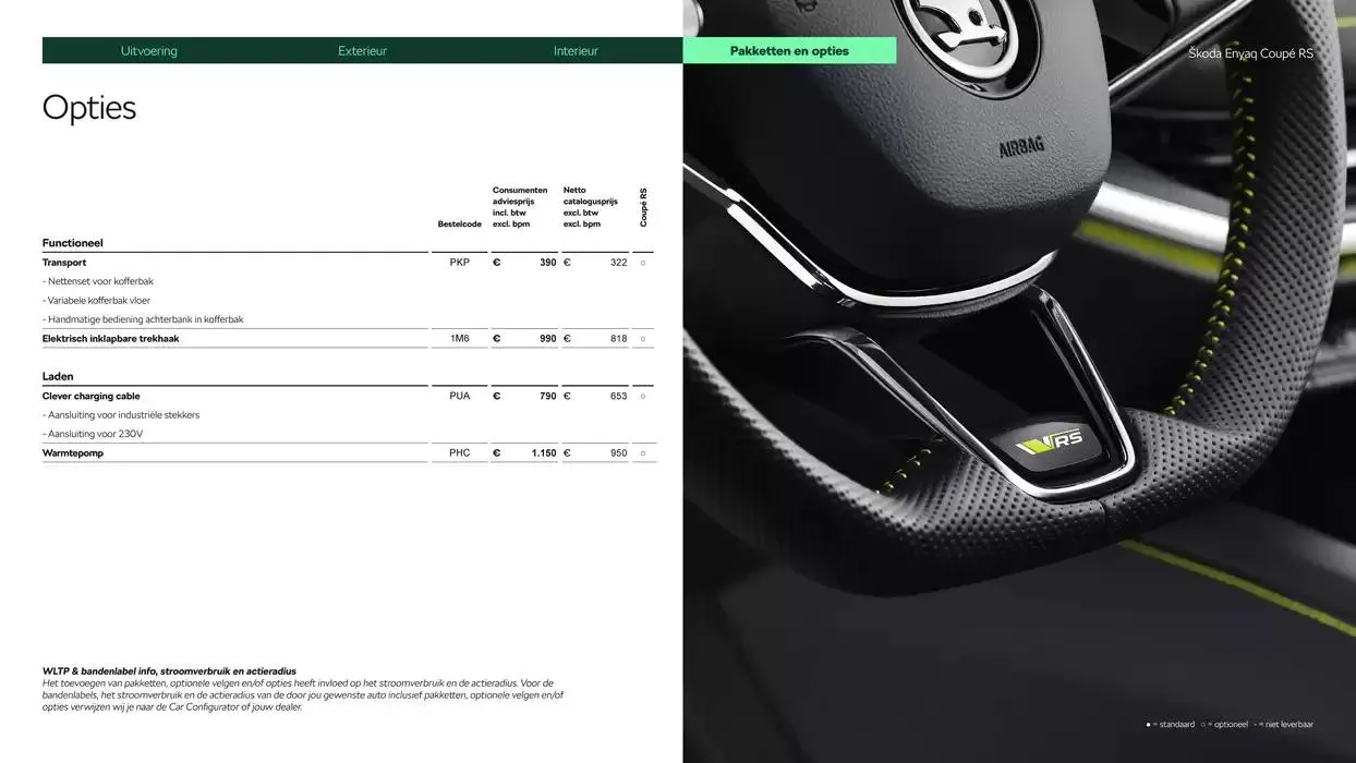 Škoda Enyaq Coupé RS prijslijst per 1 oktober 2024 van 22 oktober tot 22 oktober 2025 - Folder pagina 11