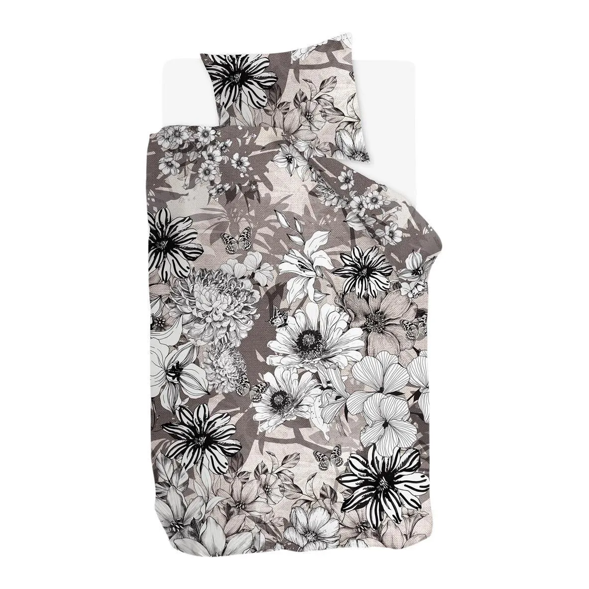 Beddinghouse Black Garden Dekbedovertrek 140 x 220 cm - Naturel