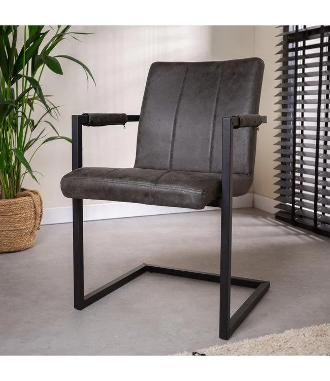 Industriële eetkamerstoel Jackson antraciet