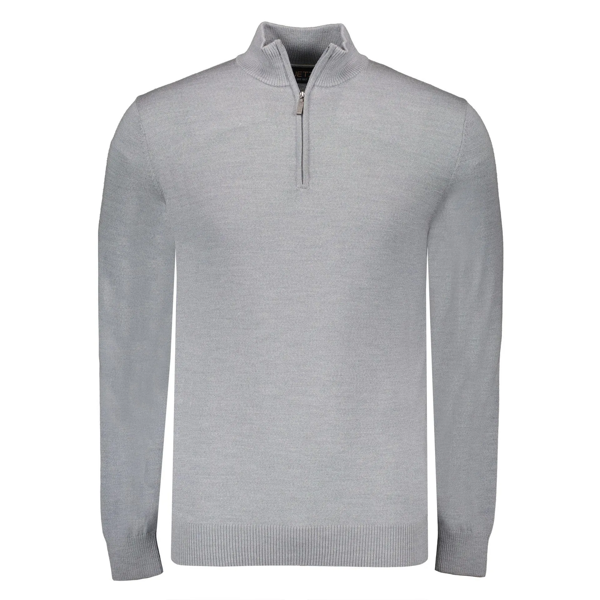 Merino Trui met Rits Grey Melange