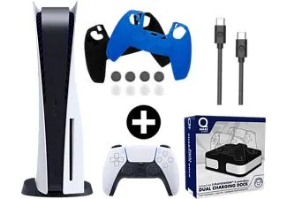 SONY PlayStation 5 Disk Edition + Qware PS5 Accessoires Bundel