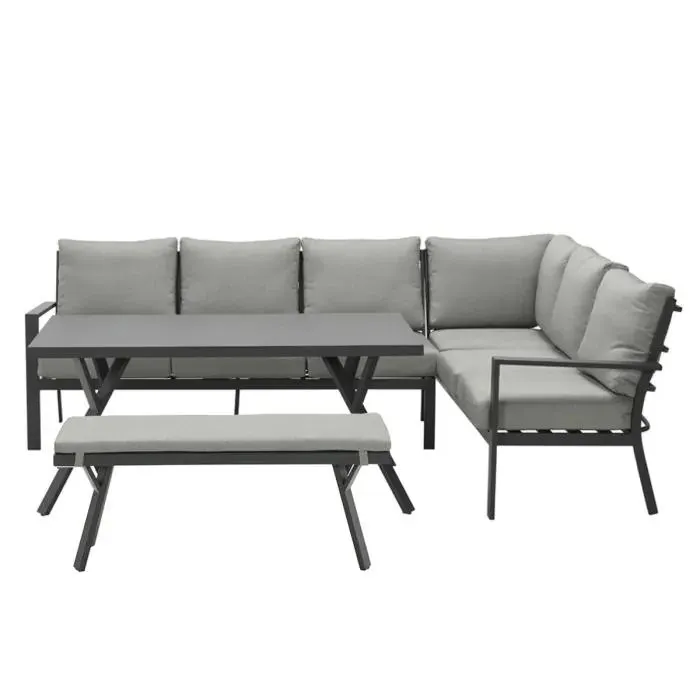 Senja lounge dining set 4-delig rechts - donker grijs