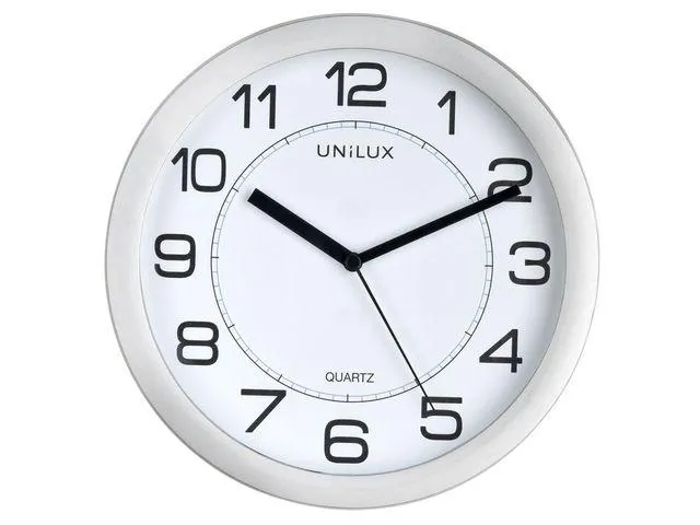 Unilux Attraction Wandklok, Magnetisch, diameter 22 cm, Plastic, Grijs