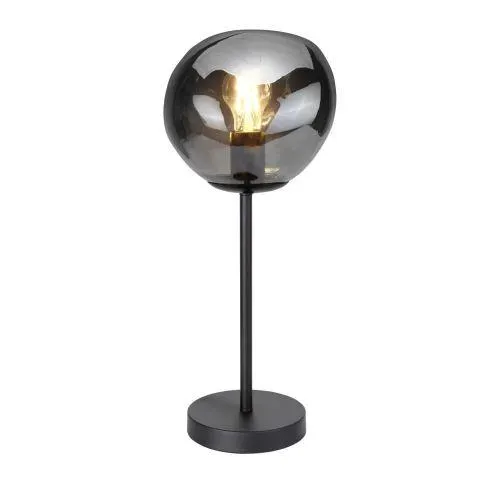 Tafellamp Macato zwart smoke glas 1-lichts