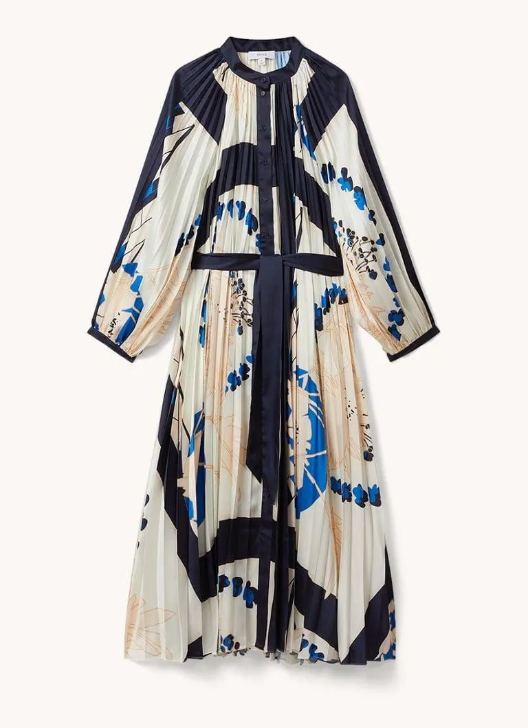 Daiya maxi jurk met print en strikceintuur