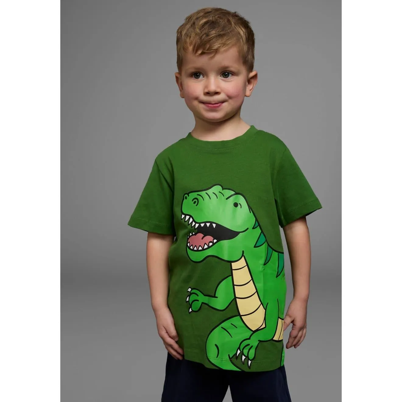 KIDSWORLD T-shirt Dinosaurus Korte mouwen, basic pasvorm, bedrukt, ronde hals
