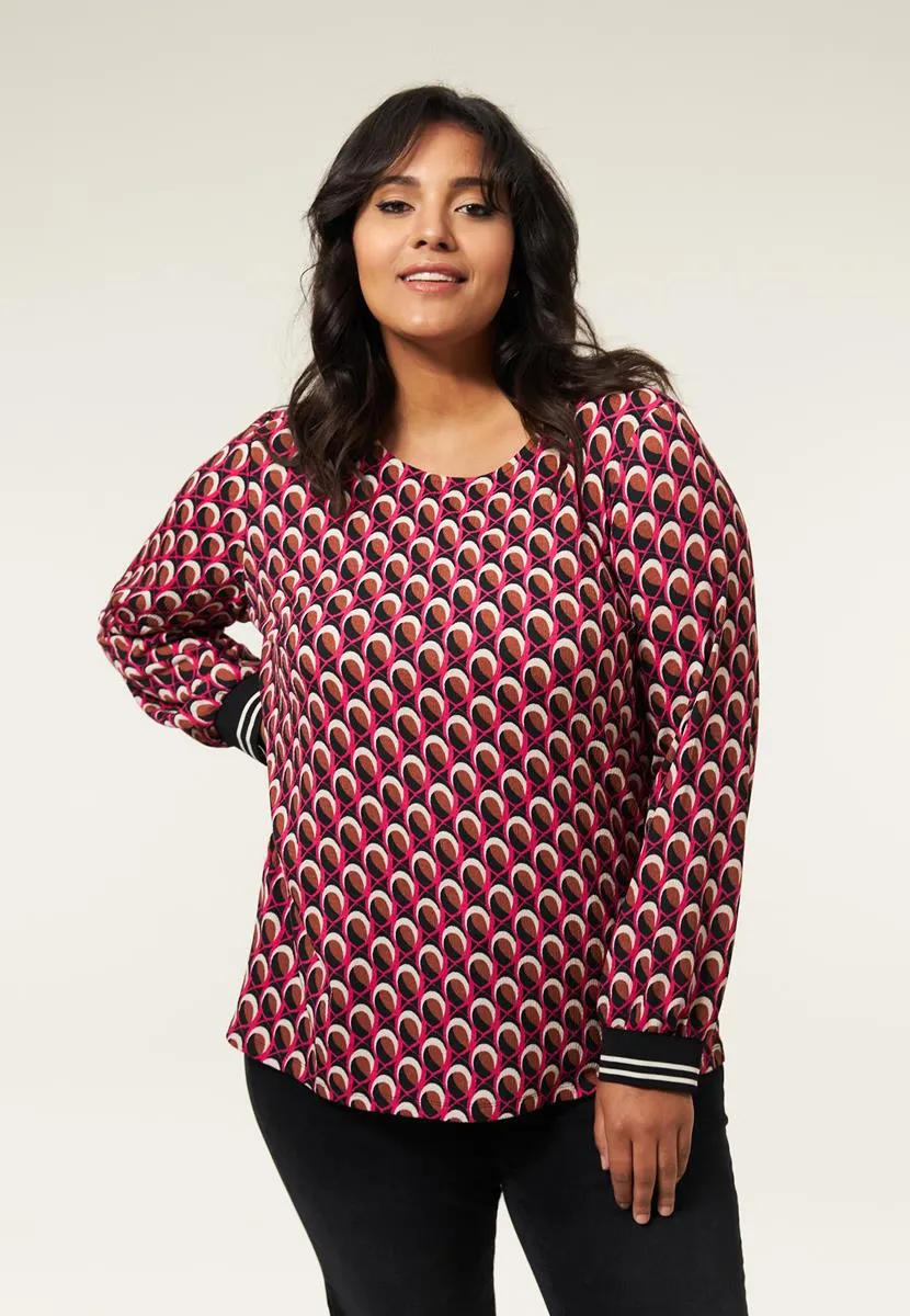 Top print roze