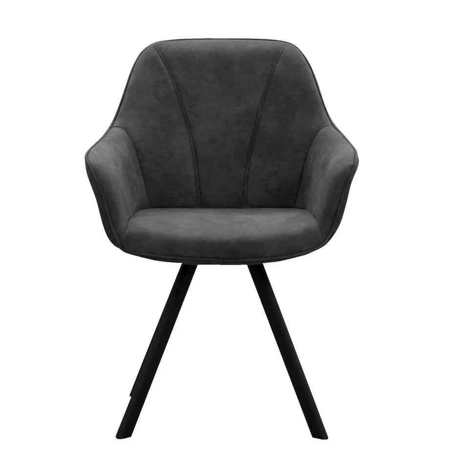 Eetkamerstoel Bas - stof - grijs