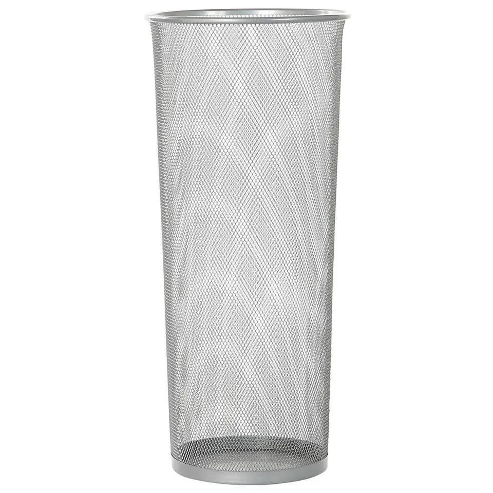 Paraplubak/parapluhouder - zilver - draad metaal - D26 x H57 cm