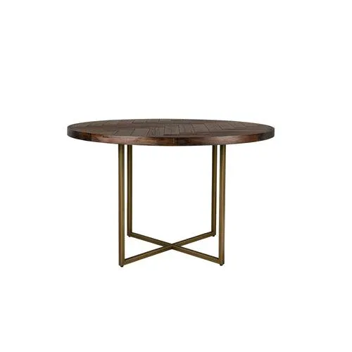 Dutchbone Class Eettafel Rond 120 cm Acaciahout - Bruin