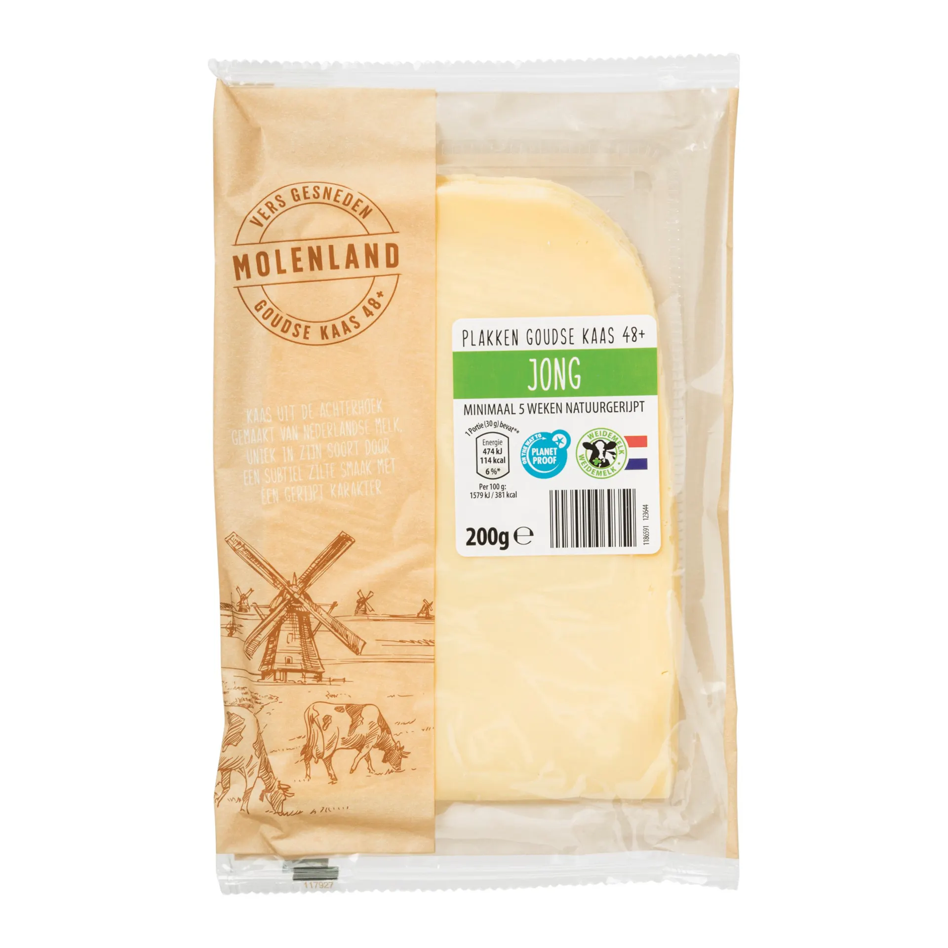 Goudse kaas 48 + plakken jong vers gesneden