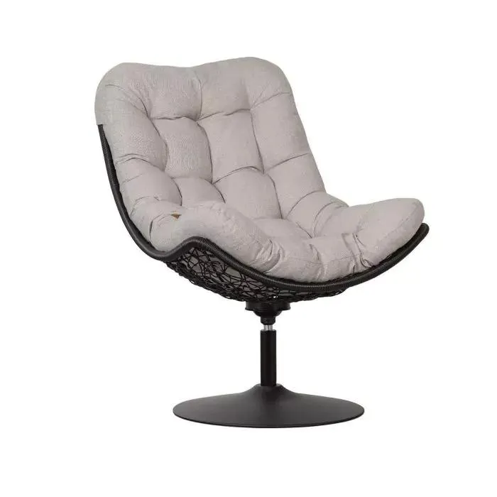 Woood Swivel loungestoel - zwart
