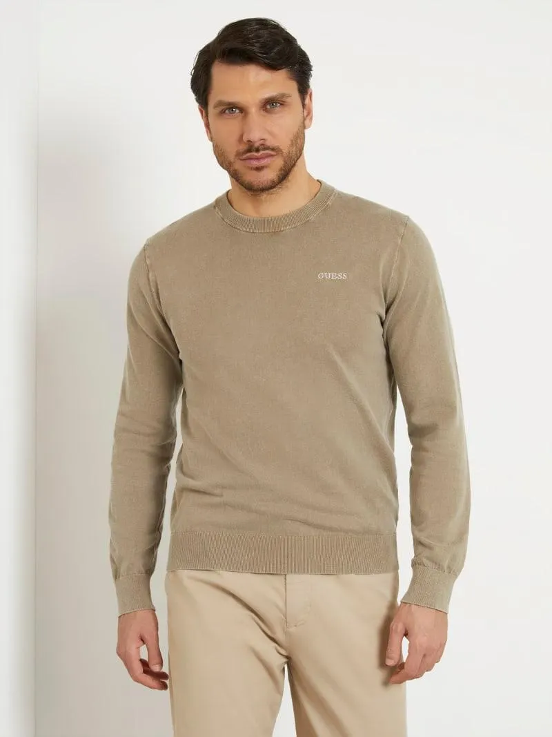 Pullover mit seitlicher logostickerei