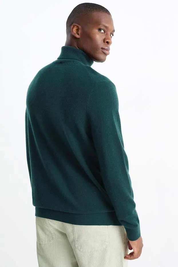 Cashmere polo neck jumper
