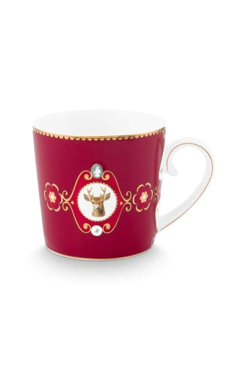 Mok Love Birds Medallion Hert Donkerrood 190ml