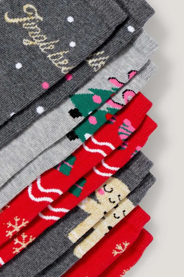 Set van 5 paar - kerstsokken met motief