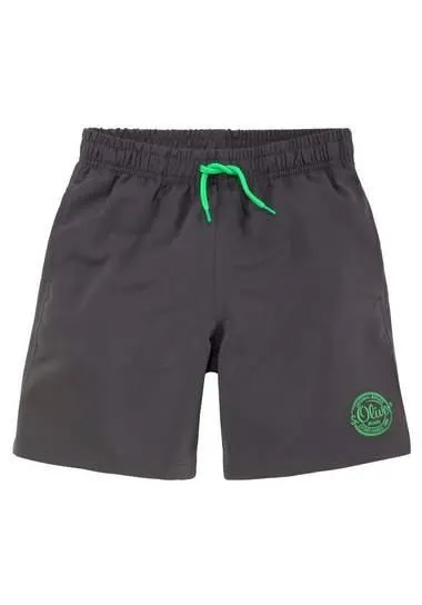 s.Oliver RED LABEL Beachwear Zwemshort met logoprint opzij