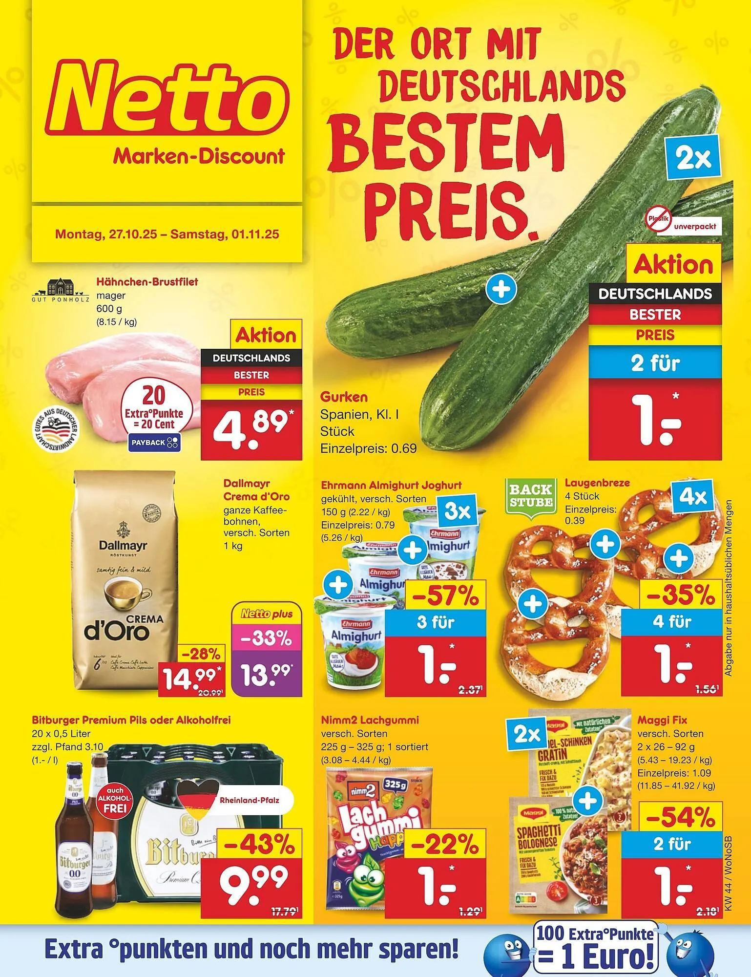 Netto Marken-Discount DE folder van 27 oktober tot 1 november 2025 - Folder pagina 1