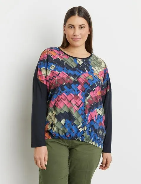 Casual longsleeve met abstracte print