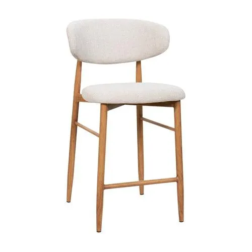 Giga Meubel Barstoel Alexia - Beige/Naturel - Zithoogte 65cm - Set van 2