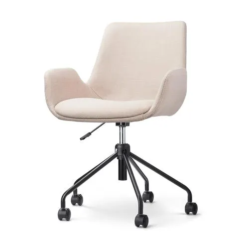 Nolon Nout-Eef Bureaustoel Beige - Armleuning - Zwart Onderstel