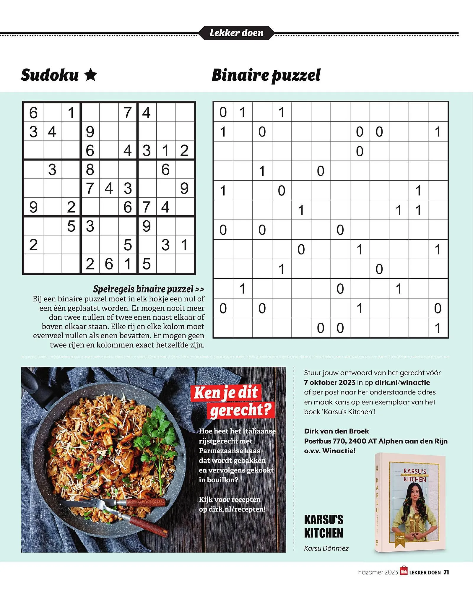 Dirk nazomer magazine van 1 september tot 30 september 2023 - Folder pagina 71