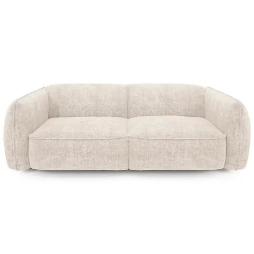 Sia Home - Rechte bank LIVIA - Fluweel weefsel - Crème - 196cm