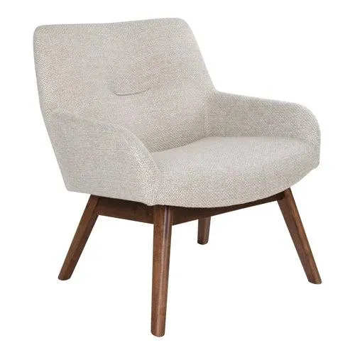 Rebellenclub Fauteuil Sogno - Beige met Walnoot Poot