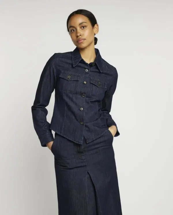 Katoenen denim blouse