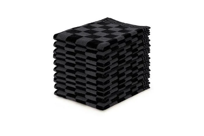 Eleganzzz Keukendoekset Blok 50x50cm - zwart - set van 10