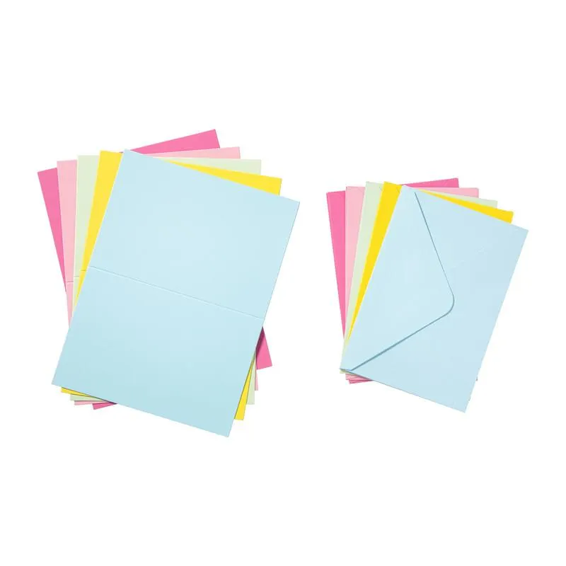 Kaart met enveloppen - multikleur - set van 24