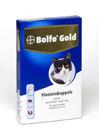 Bolfo Gold 80 Kat ( 4 - 10 kg ) - Vlooienmiddel - Pipet - 4 stuks