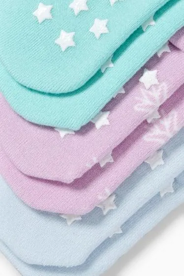 Multipack of 3 - animals - warm non-slip socks