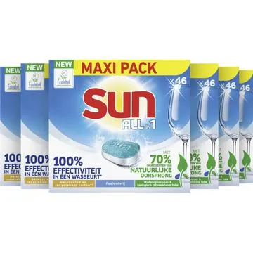 Sun All-in 1 Vaatwastabletten Normaal Citroen 6 x 47 Tabs