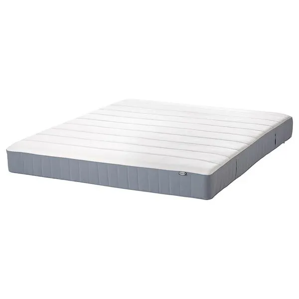 Pocketveringmatras, middelhard/lichtblauw,