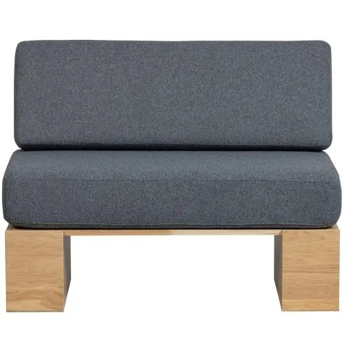 vtwonen muurbankje incl. kussens - Eiken - Naturel/Demin - 84x110x67