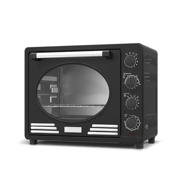 TurboTronic EV35 Retro RVS Elektrische Oven 35 Liter - Zwart
