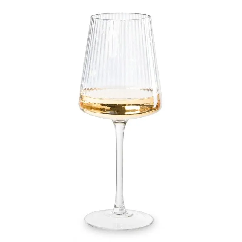 Wijnglas ribbel groot - glas - 400 ml